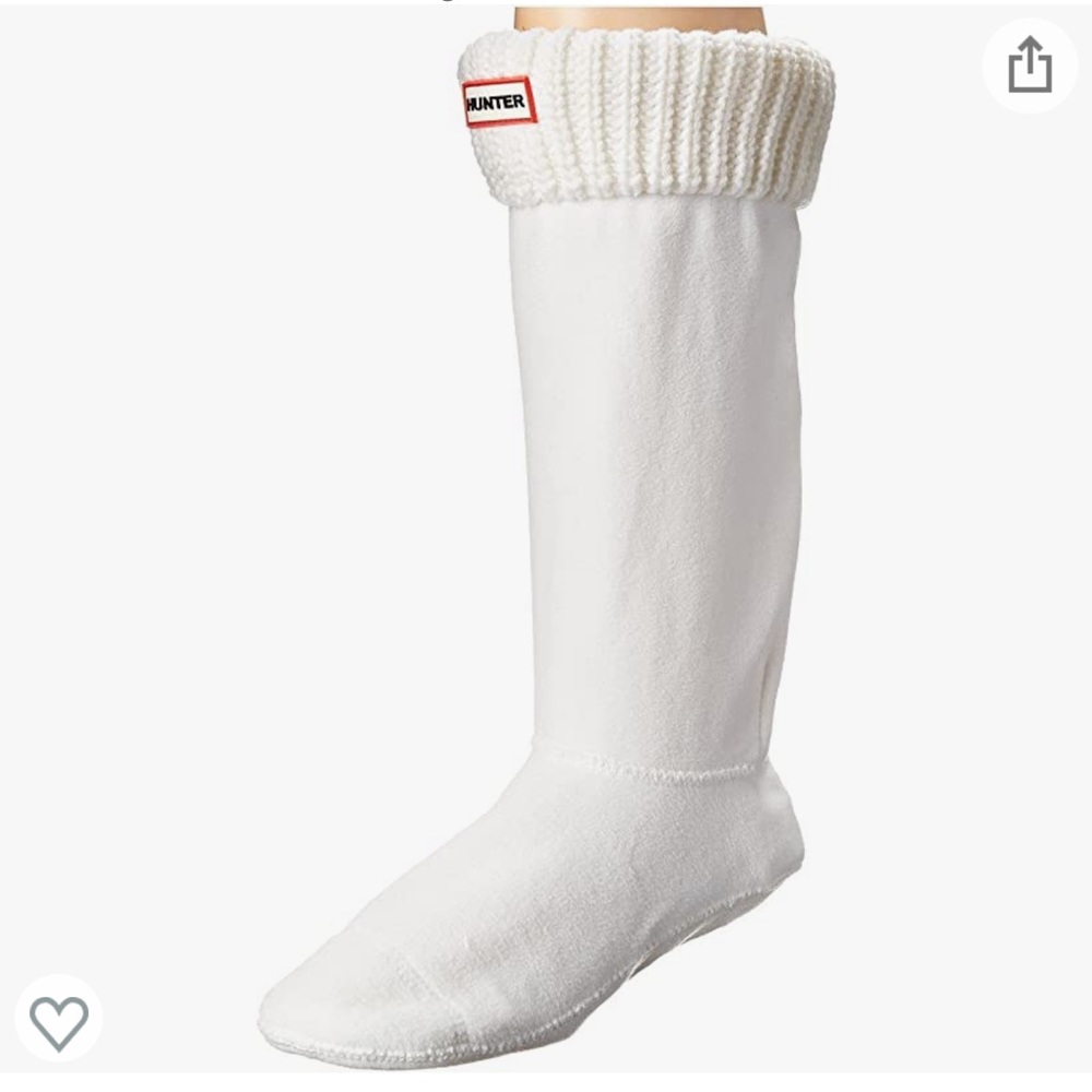 Hunter boot socks white knit top size 5-7 female